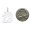 Sterling Silver Small Polished Number 17 Charm Pendant Jewerly 20mm x 8mm